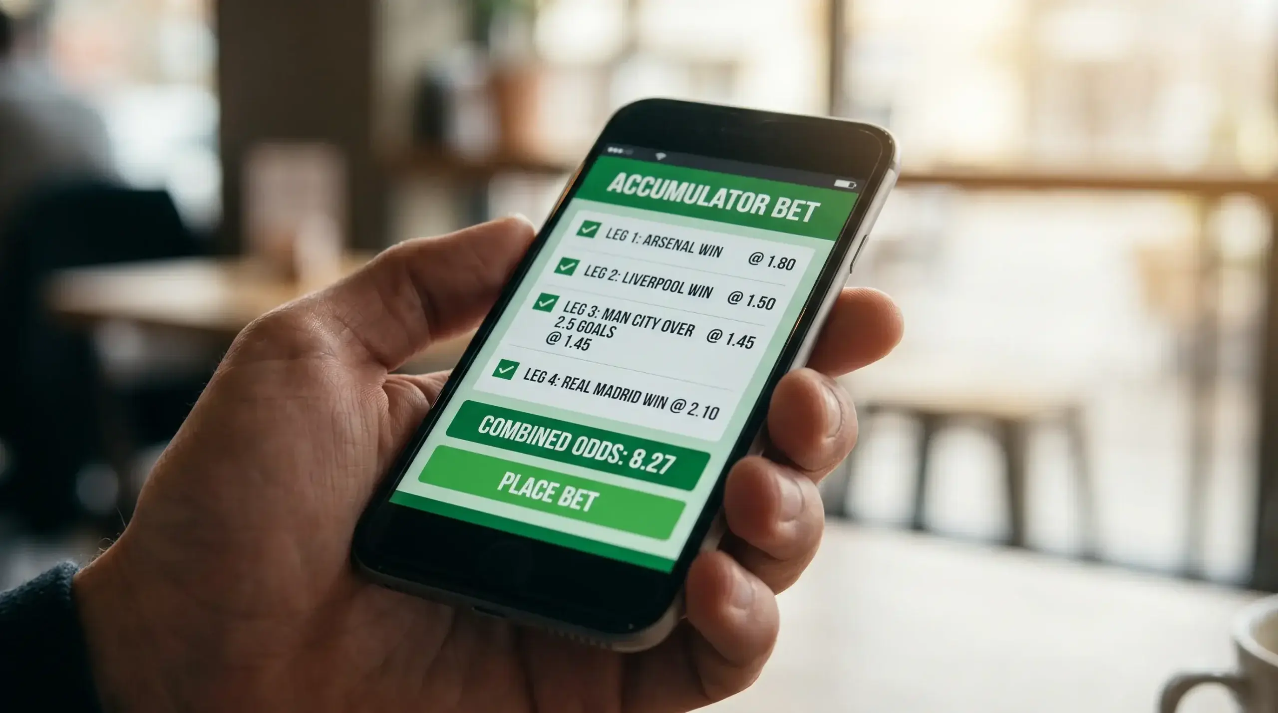 Accumulator odds calculation on cricket betting app