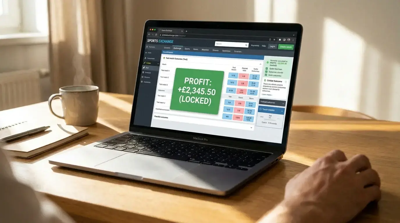 Cricket exchange position trading with profit locked in