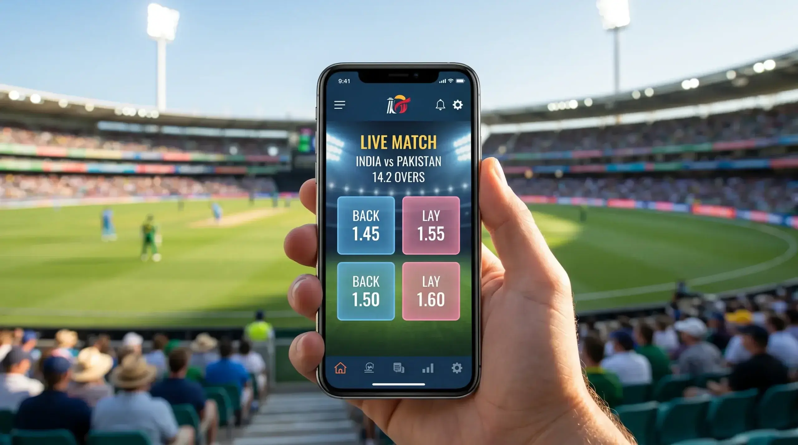 Cricket exchange betting app on mobile phone