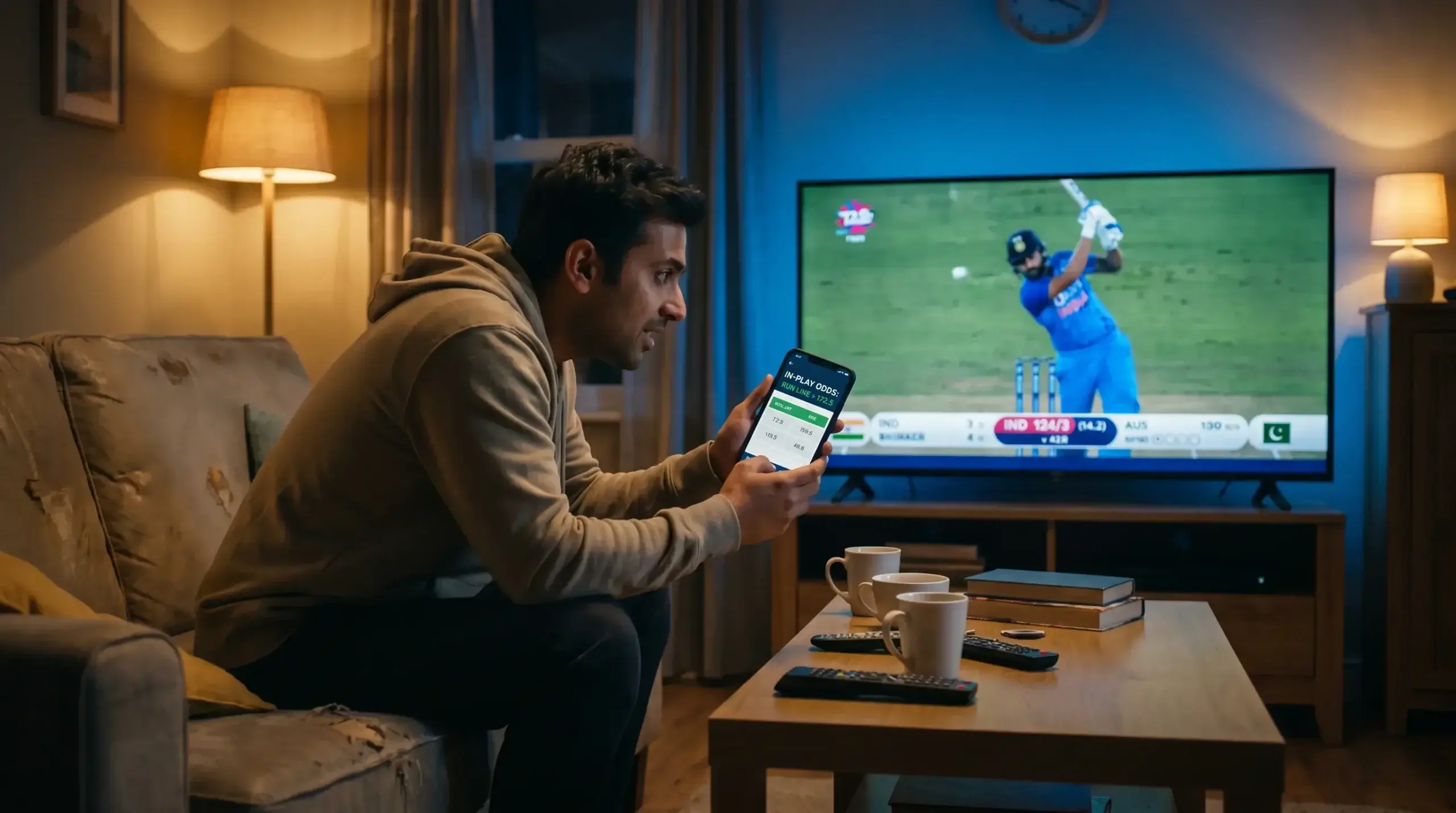 Live in-play cricket betting during powerplay overs
