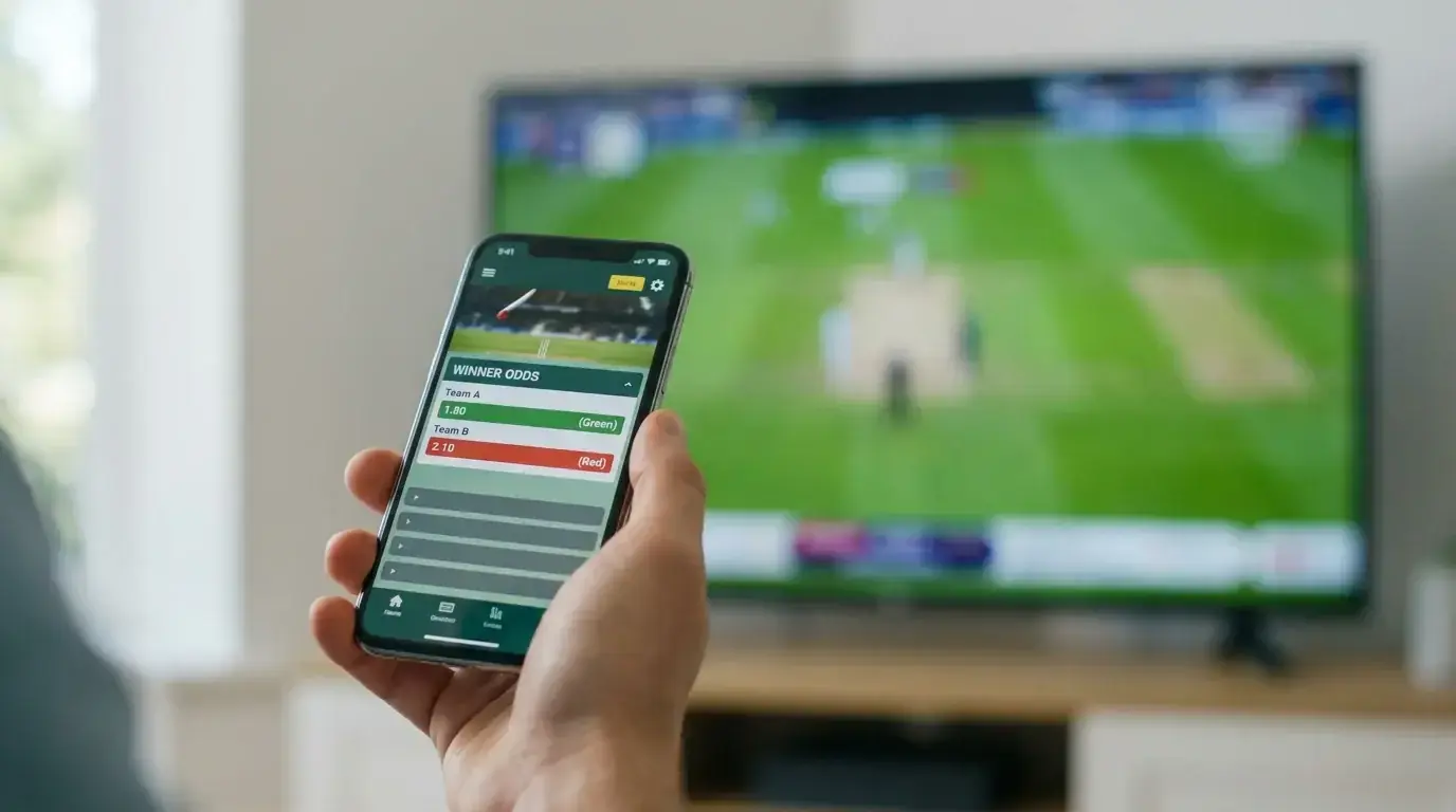 Match winner cricket betting odds on a bookmaker screen
