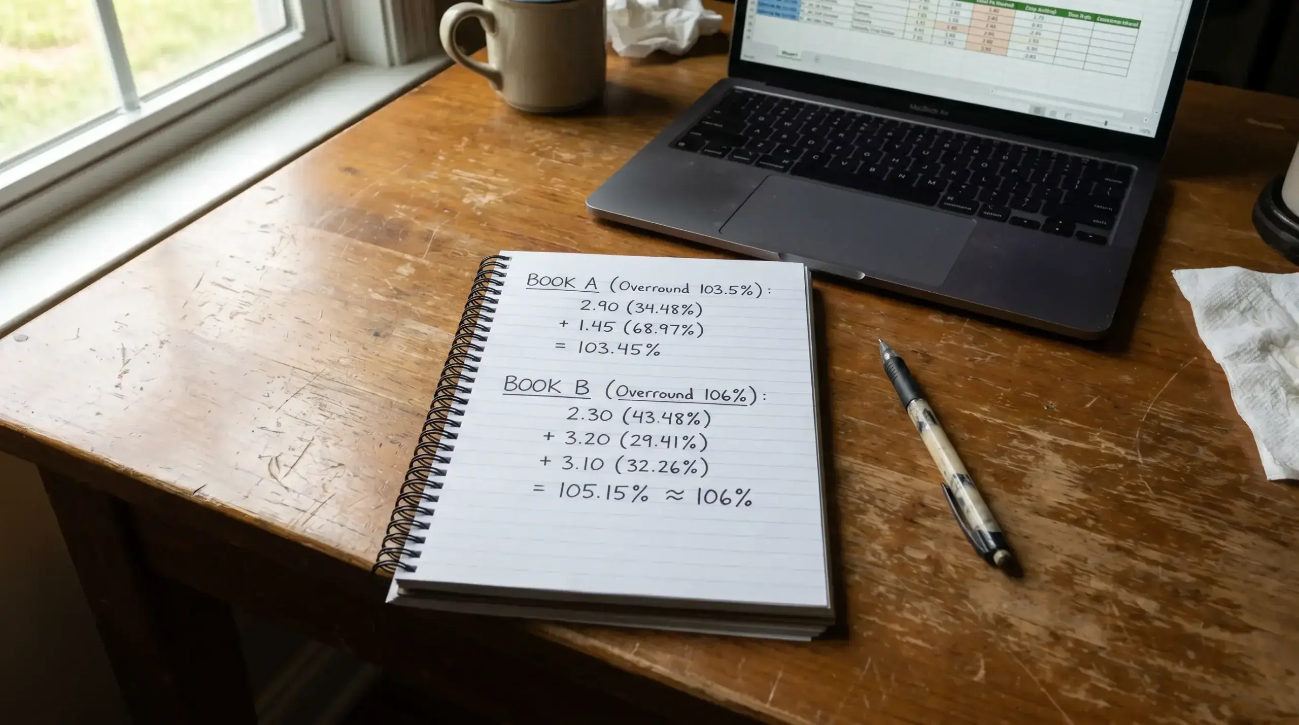 Bookmaker overround calculation for cricket match odds