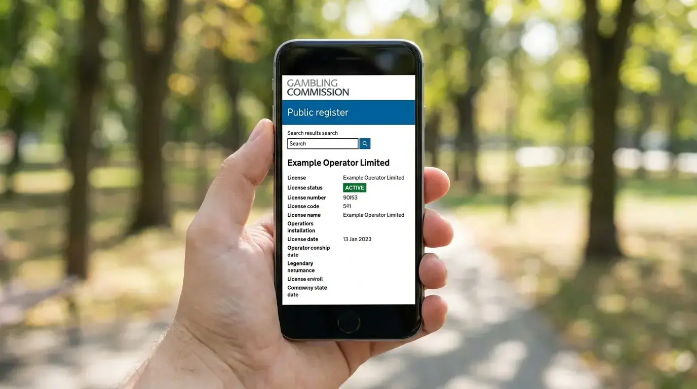 Checking UKGC licence status on mobile phone