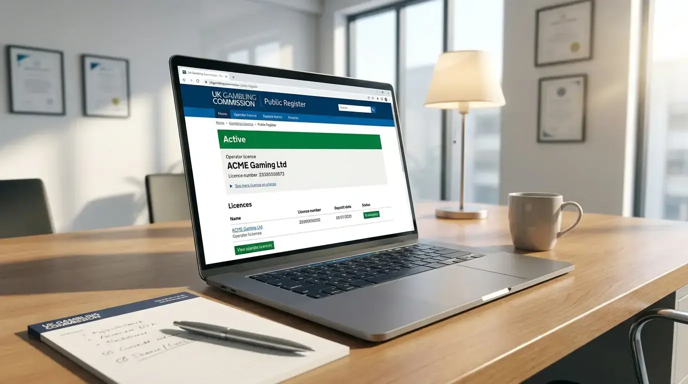 UKGC licensed cricket bookmakers showing licence verification